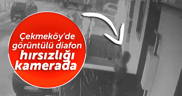Çekmeköy'de görüntülü diafon hırsızlığı kamerada