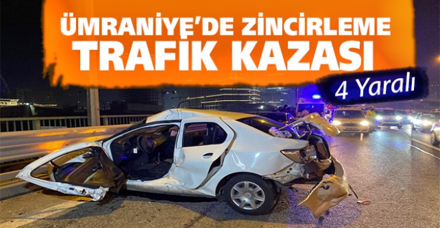 Ümraniye'de zincirleme trafik kazası: Yaralılar var