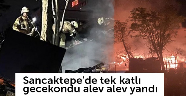 Sancaktepe'de tek katlı gecekondu alev alev yandı