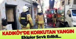 Kadıköy'de korkutan yangın! Ekipler sevk edildi