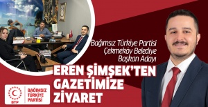 BTP Çekmeköy Belediye Başkan Adayı Eren Şimşek'ten Gazetimize ziyaret.